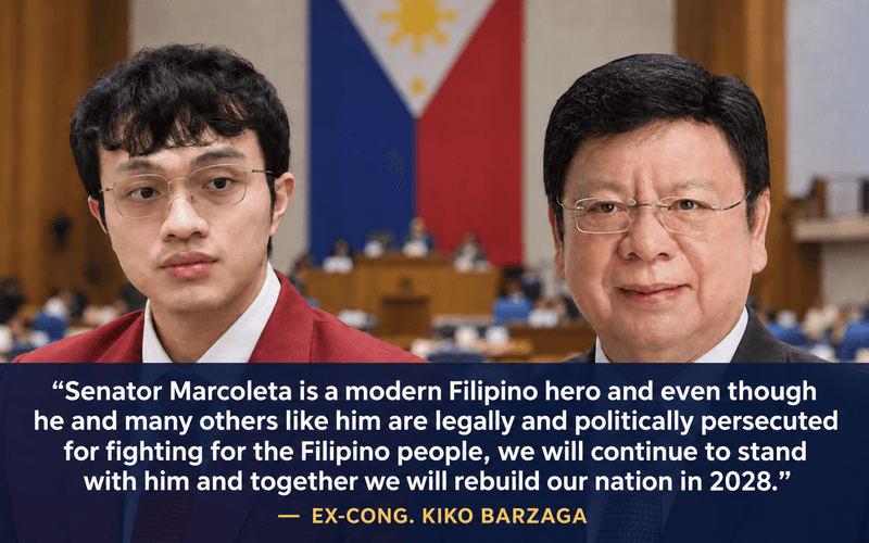 Ex-Rep. Barzaga Calls Detained Senator Marcoleta a 'Modern Filipino Hero'