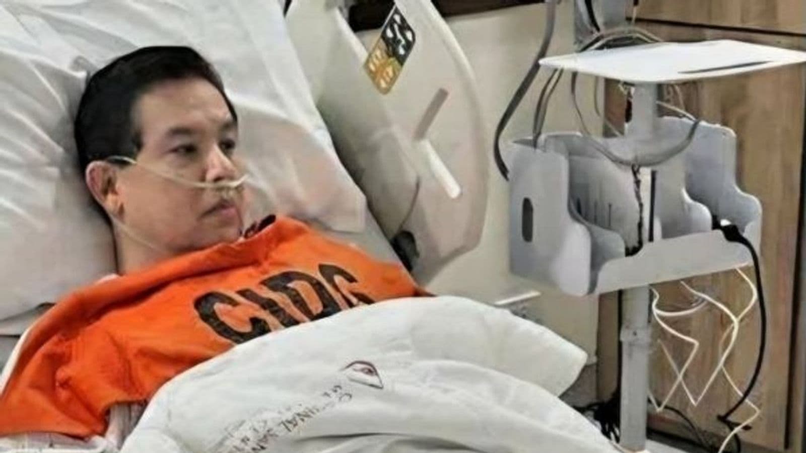 Rep. Martin Romualdez in an official DILG/PNP-CIDG-released detainee photo taken at Cardinal Santos Medical Center